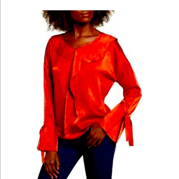 Moon river satin drape blouse - Picture 1 of 7